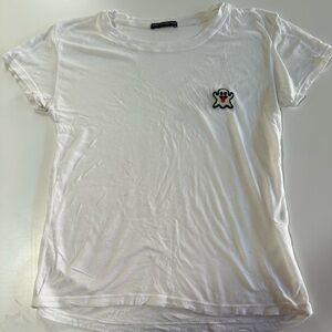 Brandy Melville White Tee with Graphic Patch